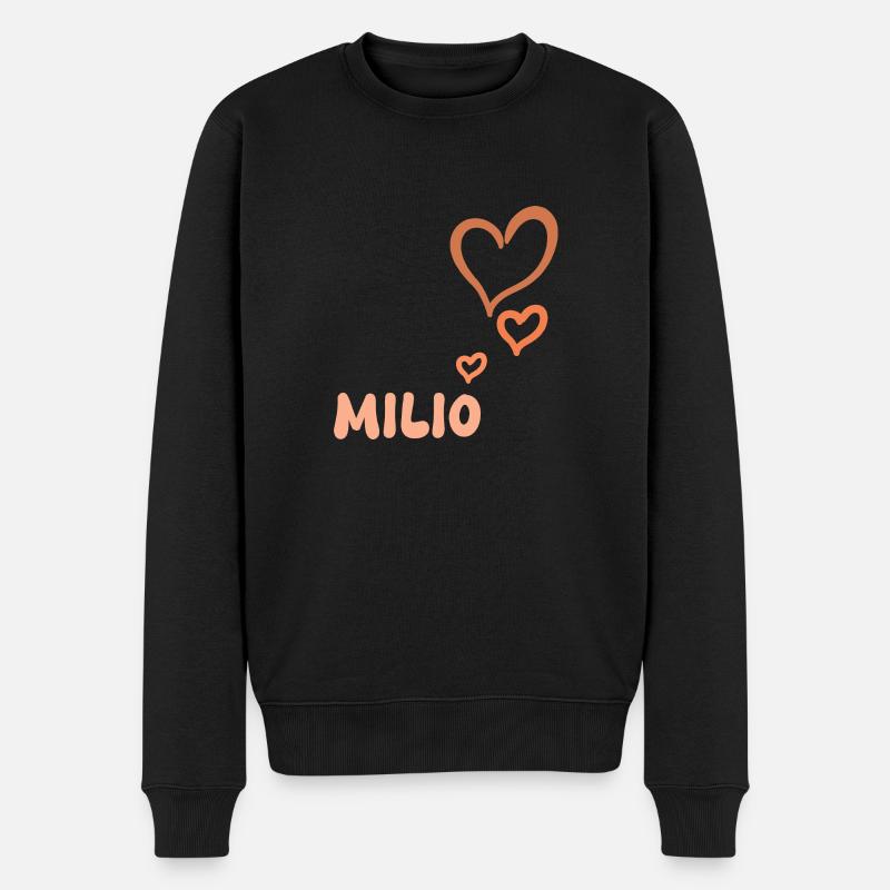 Milio als Vorname - Männer Premium Bio Pullover - Schwarz