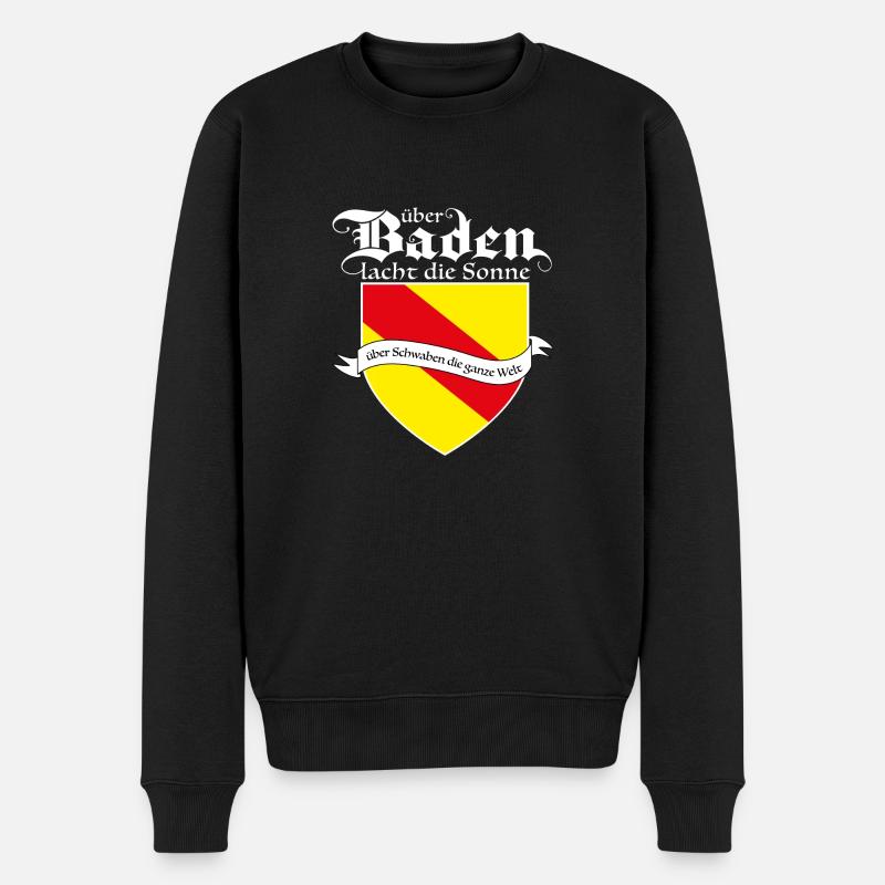 Über Baden lacht die Sonne, über Schwaben die Welt - Männer Premium Bio Pullover - Schwarz