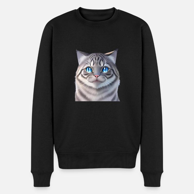 Le chat blanc - Pull Premium bio Homme - noir