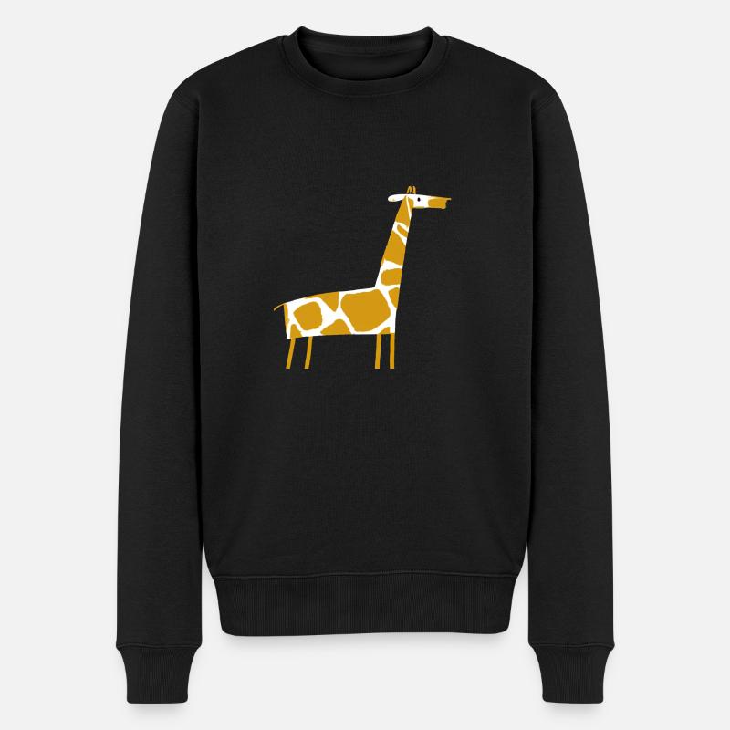 Giraffen-Illustration - Männer Premium Bio Pullover - Schwarz