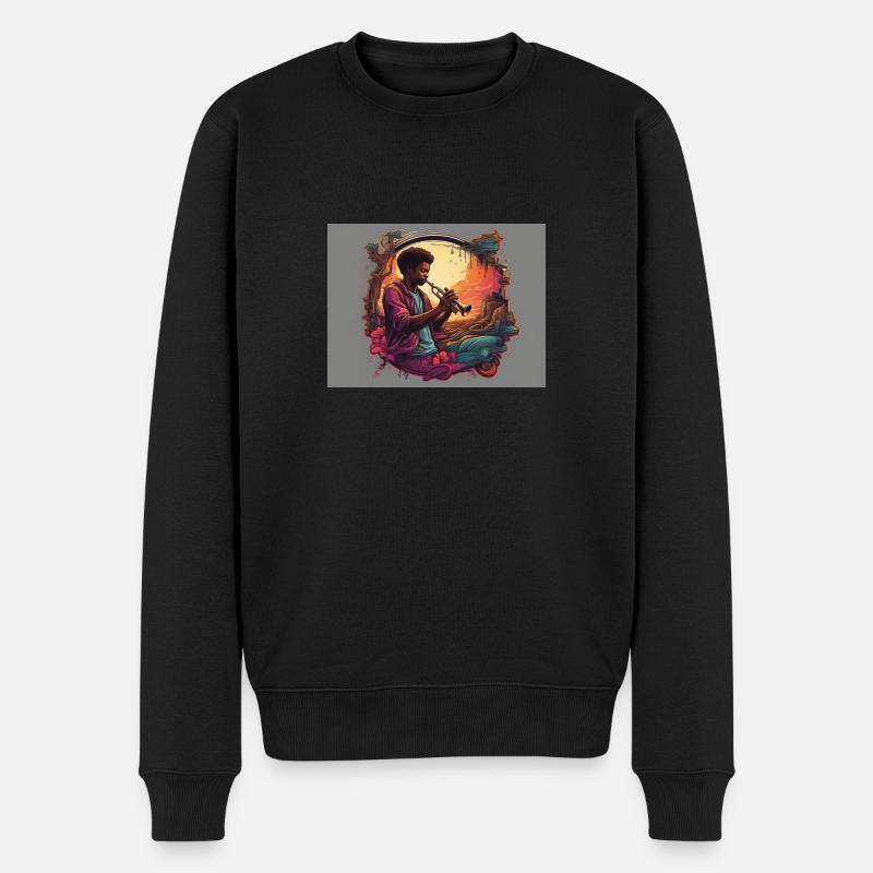 Trompeter - Männer Premium Bio Pullover - Schwarz