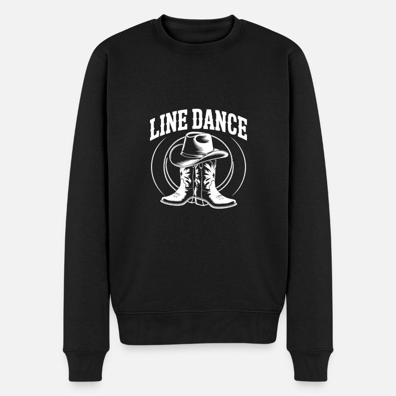 Line Dance mein Hobby - meine Passion - mein Ding - Männer Premium Bio Pullover - Schwarz