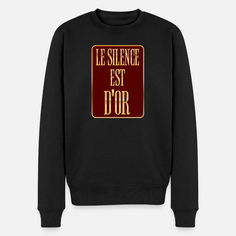 Le silence est d'or - Pull Premium bio Homme - noir