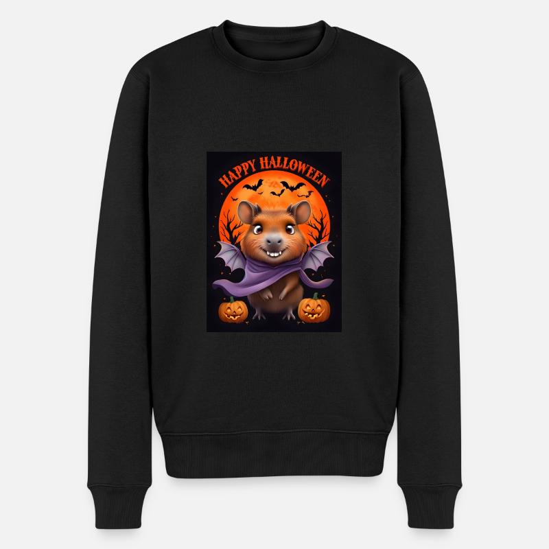 Halloween Capybara Ghost Gift Idea - Men's Premium Organic Jumper - black