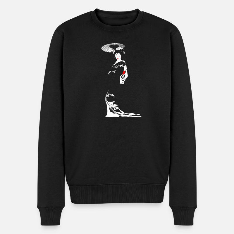 Geisha - Männer Premium Bio Pullover - Schwarz