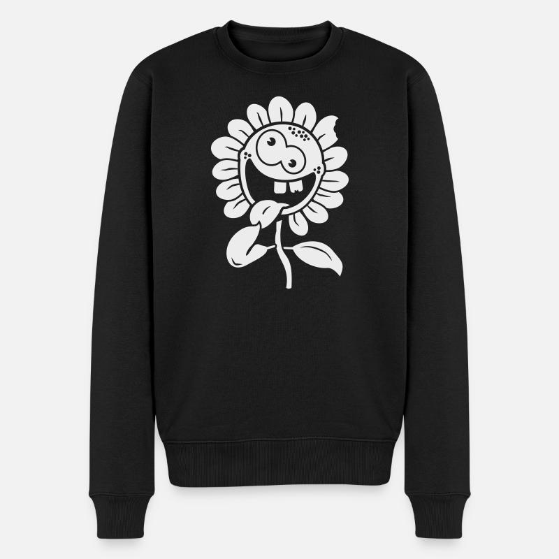 crazy flower negative 1c - Männer Premium Bio Pullover - Schwarz