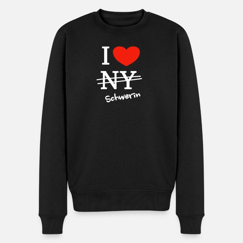 Ich liebe Schwerin - I love Schwerin - Männer Premium Bio Pullover - Schwarz