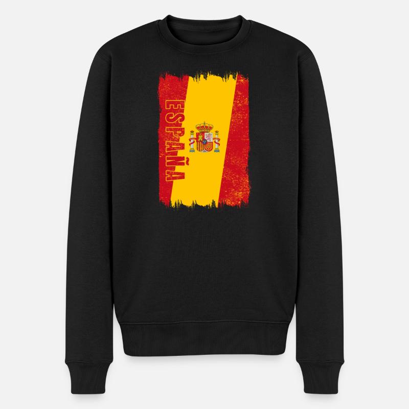 Spanien Flagge - Männer Premium Bio Pullover - Schwarz