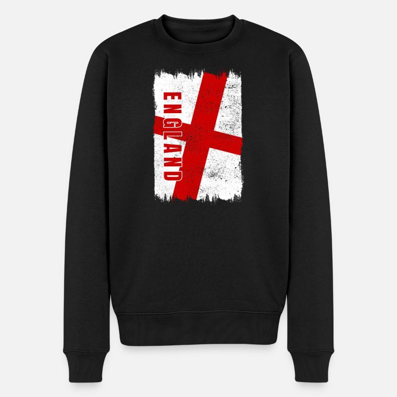 England Flagge - Männer Premium Bio Pullover - Schwarz