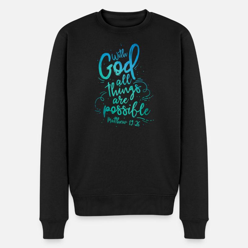 Avec Dieu, tout est possible - Pull Premium bio Homme - noir