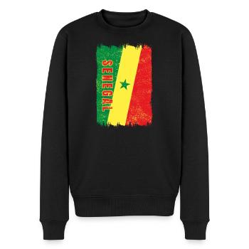 Drapeau du Sénégal - Pull Premium bio Homme - noir - Devant - Nico (187cm)