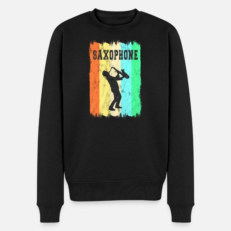 Design de saxophone - Pull Premium bio Homme - noir