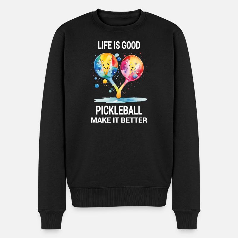 Le pickleball est ma thérapie - Pull Premium bio Homme - noir