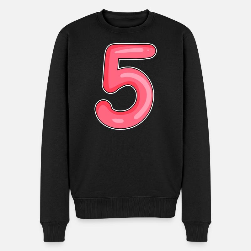 5 - Männer Premium Bio Pullover - Schwarz