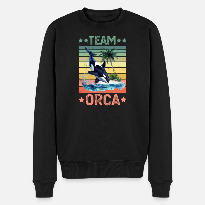 Orca Killerwal - Männer Premium Bio Pullover - Schwarz