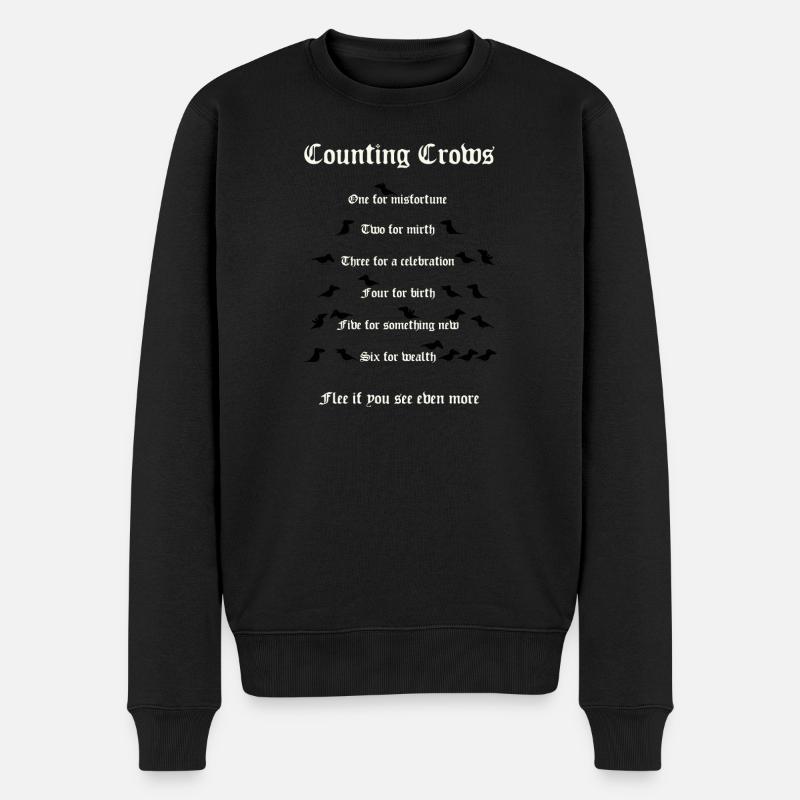 Crow Counting - Männer Premium Bio Pullover - Schwarz