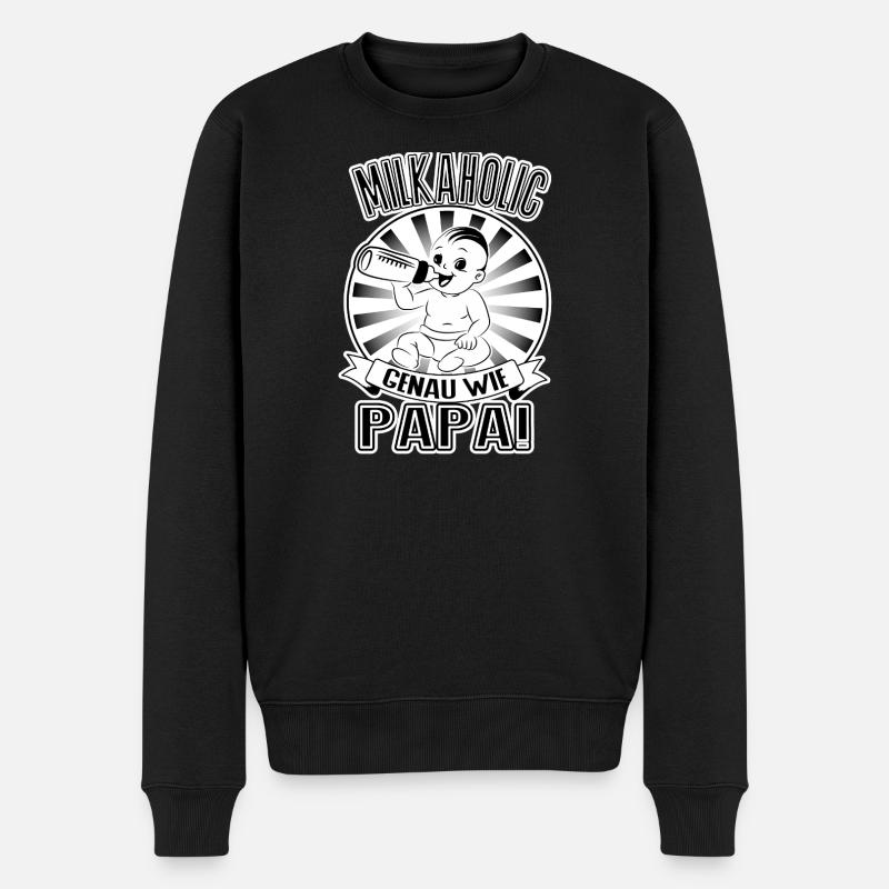 Milkaholic – Salutations de papa ! - Pull Premium bio Homme - noir