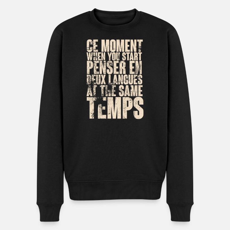 Inspiration durch zweisprachiges Denken - Männer Premium Bio Pullover - Schwarz