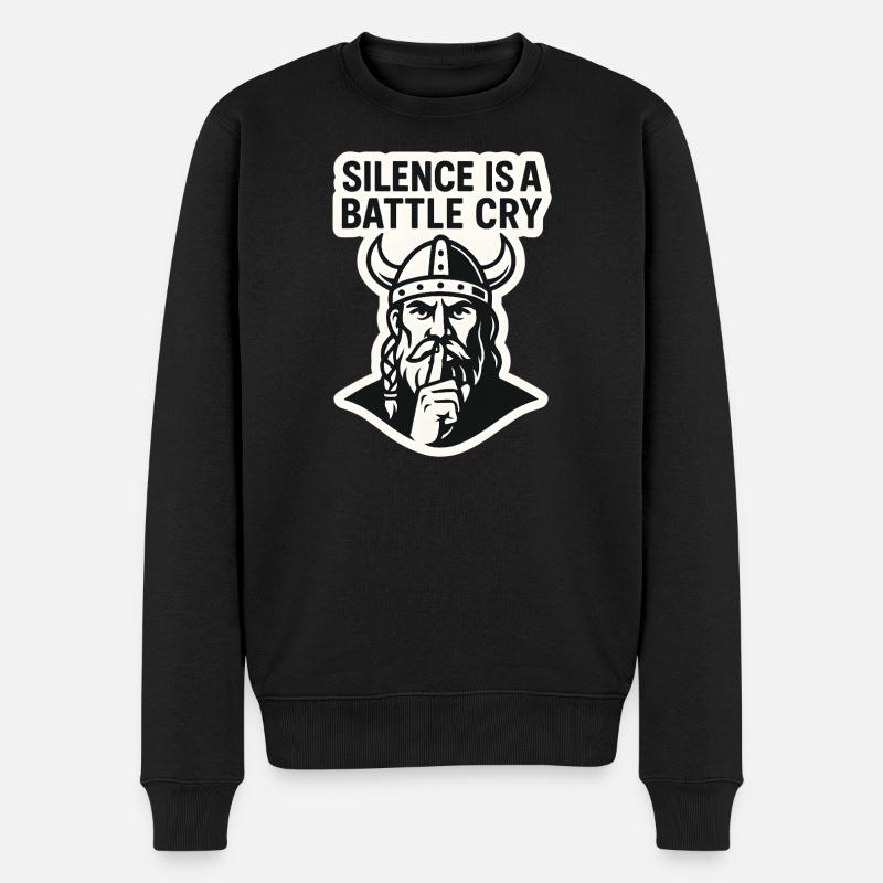 Viking Silence Battle Cry Design - Pull Premium bio Homme - noir