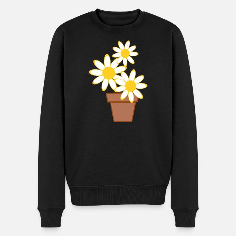 Gänseblümchen - Männer Premium Bio Pullover - Schwarz