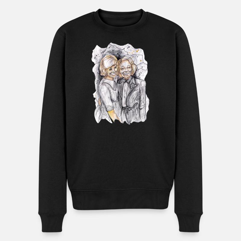 H+M Illustration Aquarelle carographique - Pull Premium bio Homme - noir