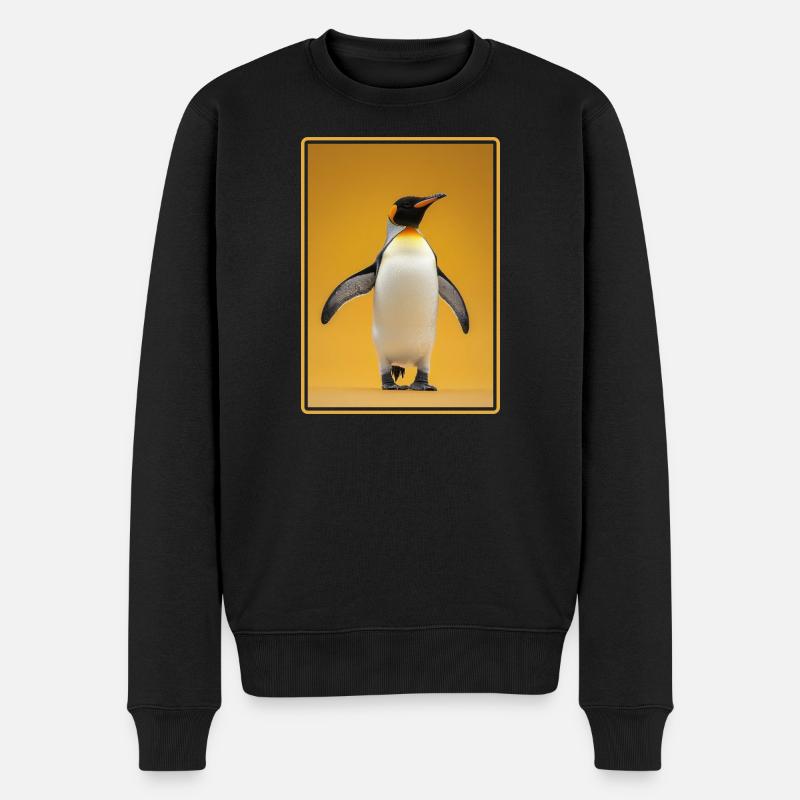 Pinguine Pinguin - Männer Premium Bio Pullover - Schwarz