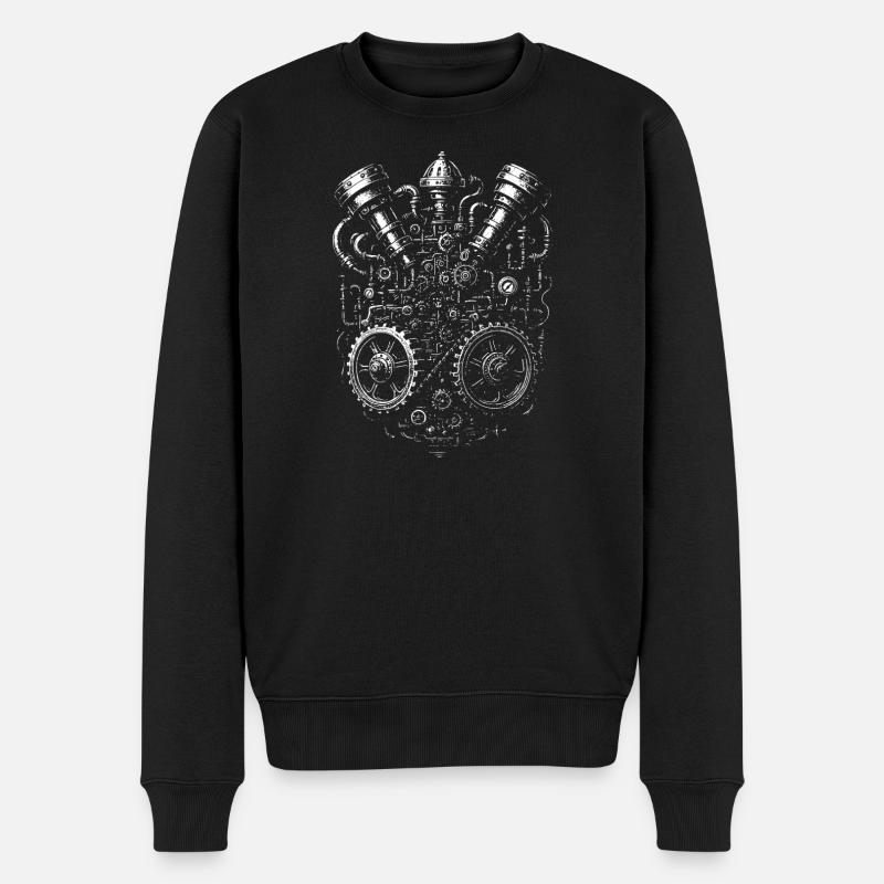 Steampunk Coeur Engrenage - Pull Premium bio Homme - noir