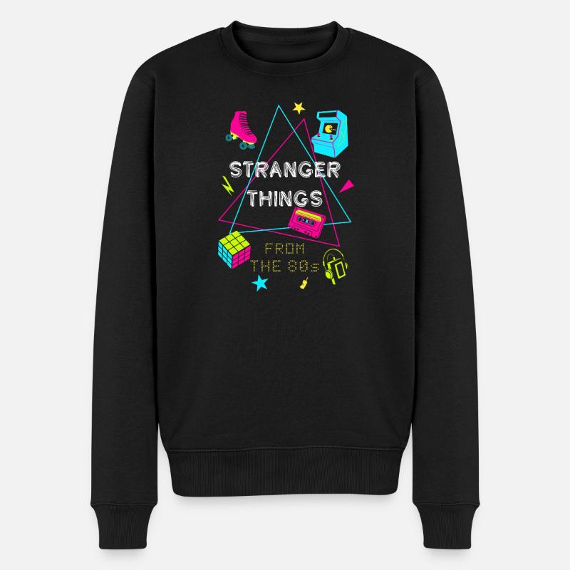 80er Neon Retro Gaming - Männer Premium Bio Pullover - Schwarz