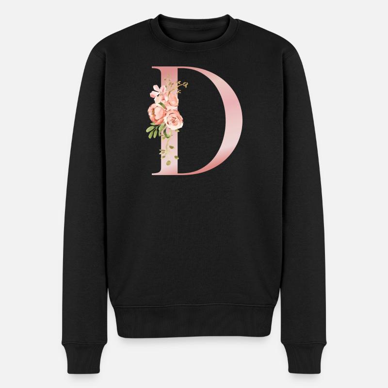 Pastellblumen mit Blumenstrauß - Männer Premium Bio Pullover - Schwarz