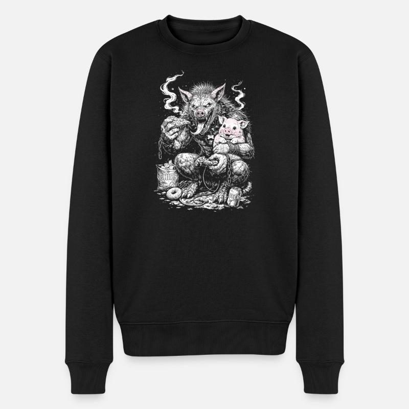 Innerer Schweinehund - Männer Premium Bio Pullover - Schwarz