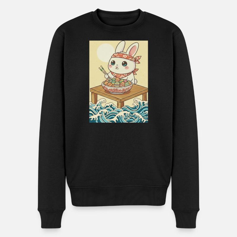 Lapin de Pâques Kawaii - Pull Premium bio Homme - noir
