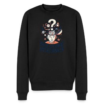 Professional Overthinker - Men's Premium Organic Jumper - black - Front - Nico (187cm)