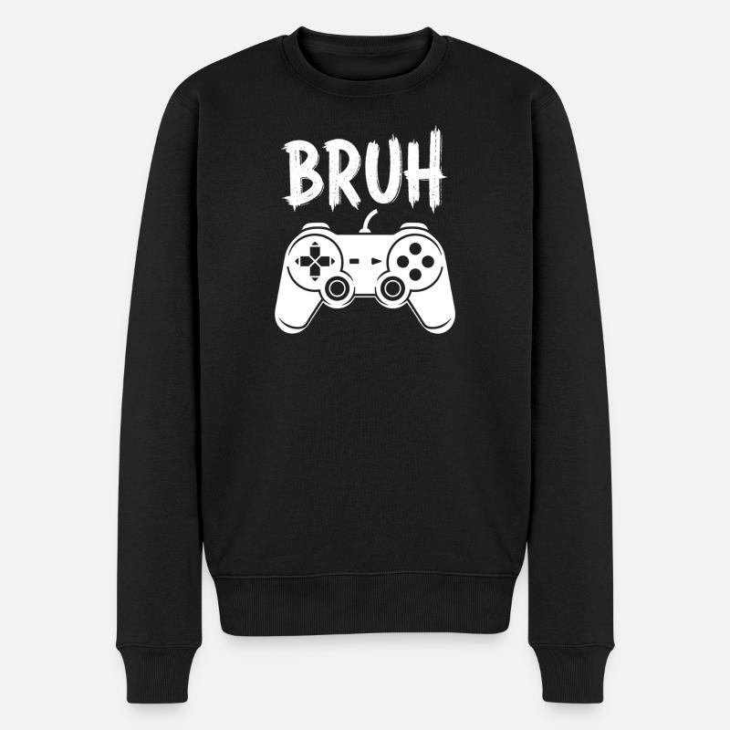 Bruh Controller Design Gaming Gamer - Männer Premium Bio Pullover - Schwarz