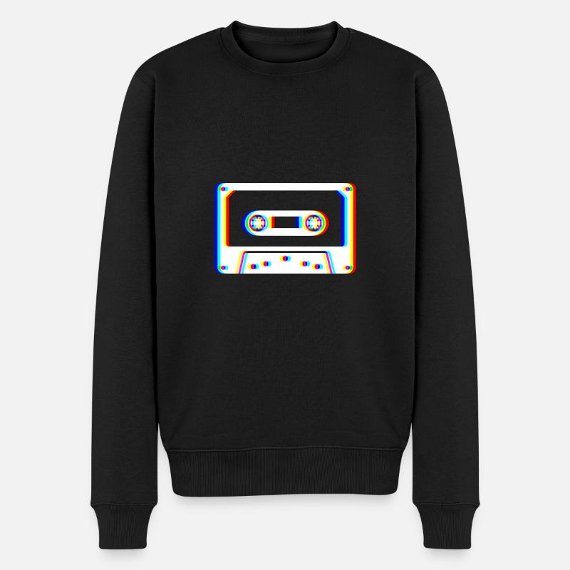 Cassette Glitch – Bande Rétro - Pull Premium bio Homme - noir