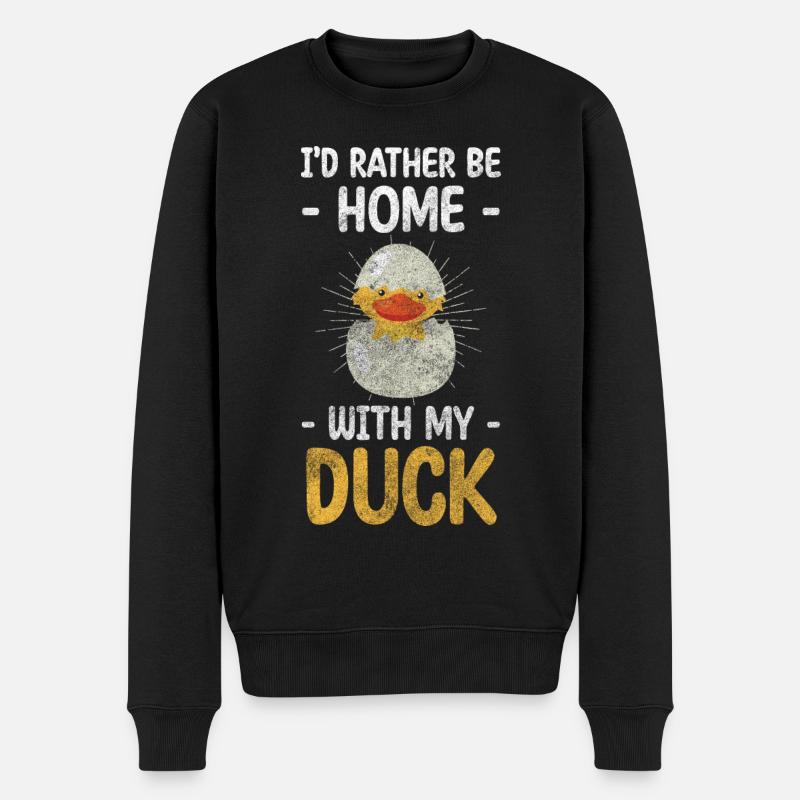 Ente Quacken Erpel - Männer Premium Bio Pullover - Schwarz