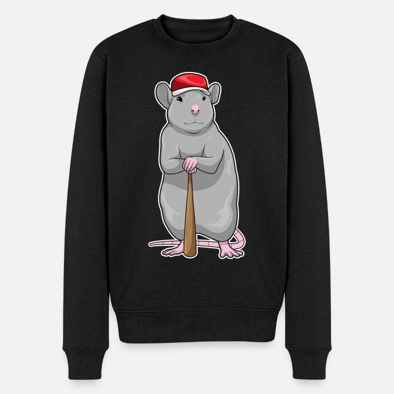 Rat Baseball Battes - Pull Premium bio Homme - noir