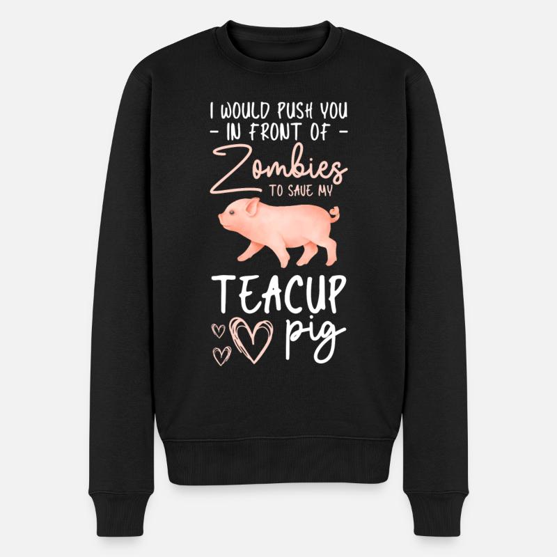 Teacup Pig Piggy Breeder - Pull Premium bio Homme - noir