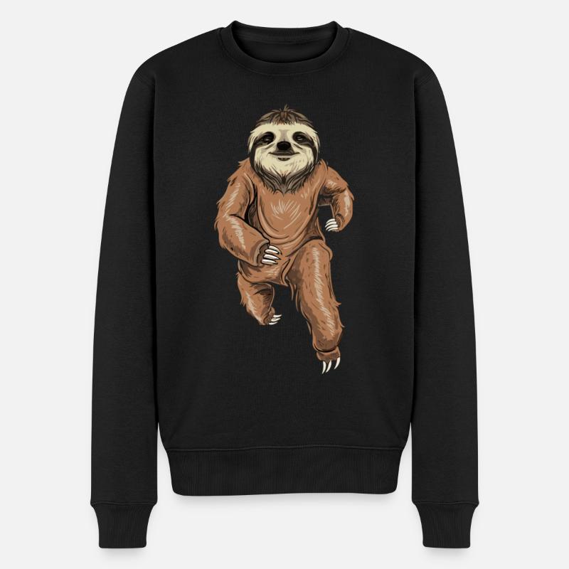 Sloth Runner: Langsam aber sicher - Männer Premium Bio Pullover - Schwarz