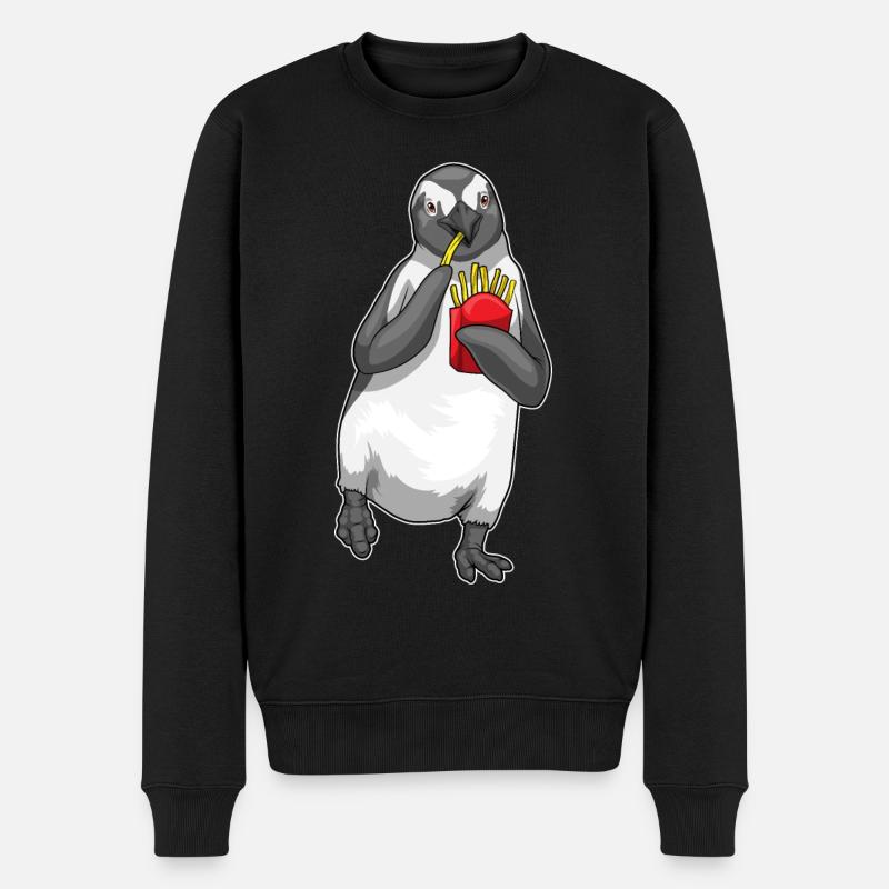 Pingouin frites - Pull Premium bio Homme - noir