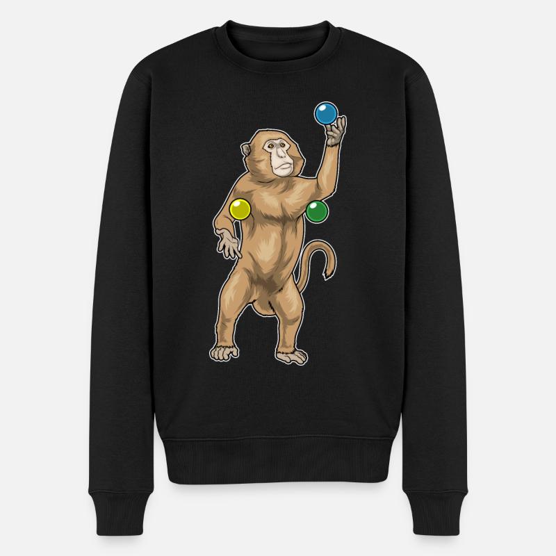 Singe jongleur jongleur - Pull Premium bio Homme - noir