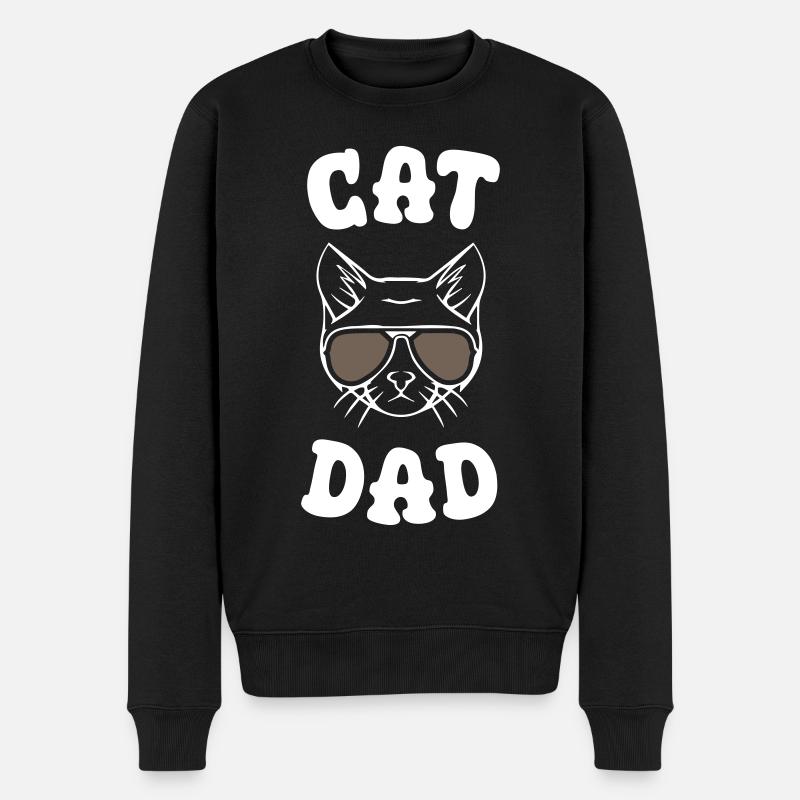 Papa chat - Pull Premium bio Homme - noir