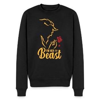 Her beast - Men's Premium Organic Jumper - black - Front - Nico (187cm)