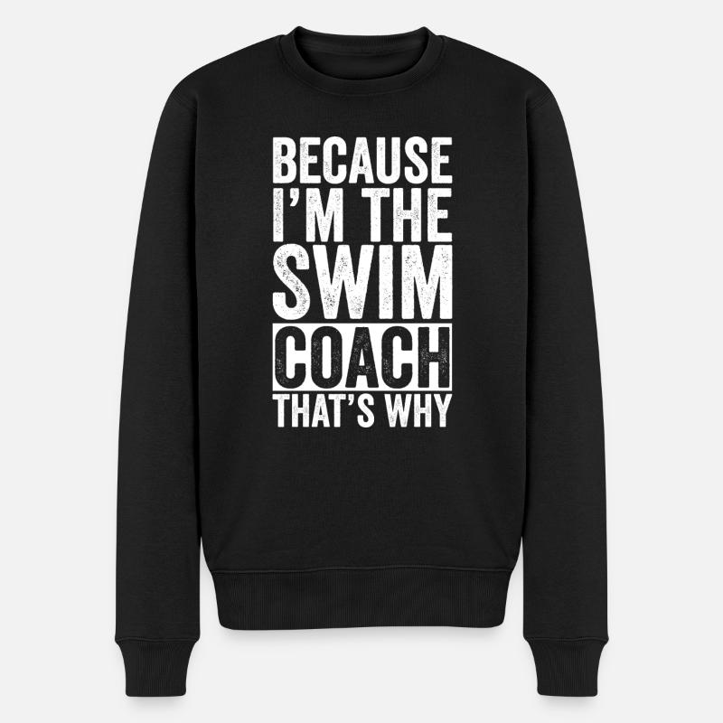 Lustiges Geschenk für Swim Coach Trainer - Männer Premium Bio Pullover - Schwarz