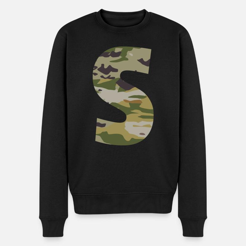 Lettre de camouflage S - Pull Premium bio Homme - noir