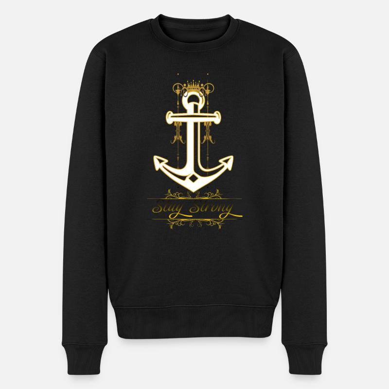 Anker Stay Strong - Männer Premium Bio Pullover - Schwarz