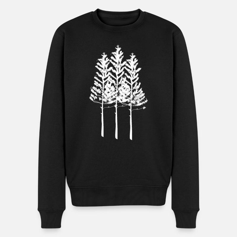 Baum Wald Natur Geschenk umweltschutz - Männer Premium Bio Pullover - Schwarz