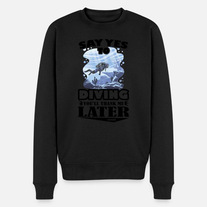 Tauchen - Männer Premium Bio Pullover - Schwarz