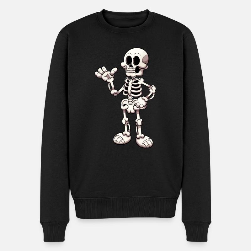 Skelett - Männer Premium Bio Pullover - Schwarz