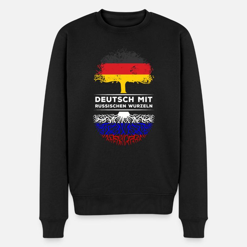 Deutsch mit Russischen Wurzeln Abstammung - Männer Premium Bio Pullover - Schwarz