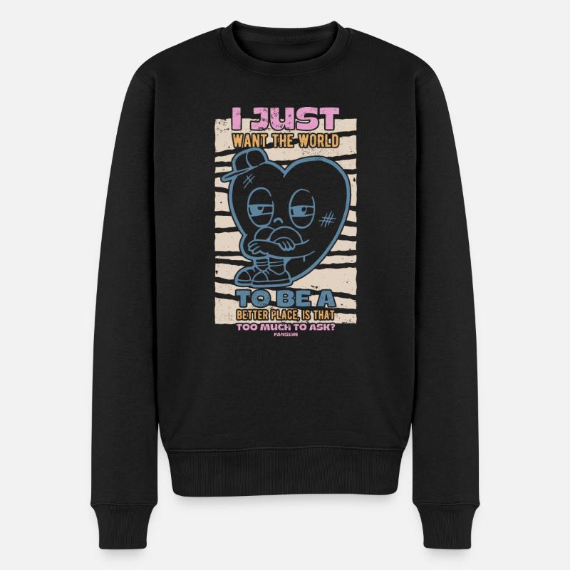 Heart World Peace Movement - Pull Premium bio Homme - noir